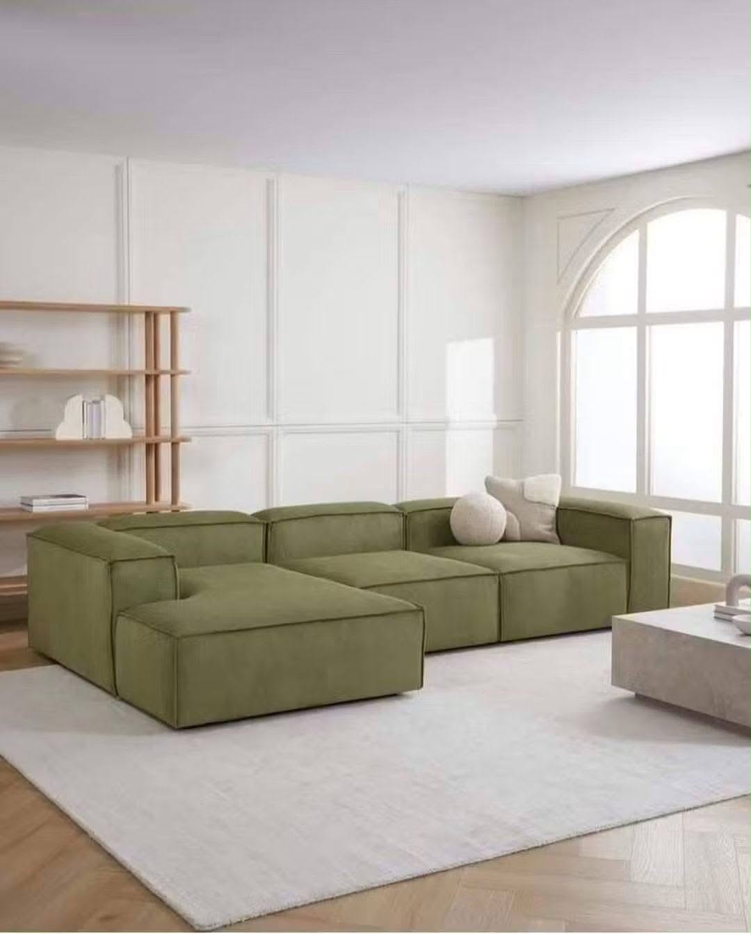 Canapé modulable vert olive